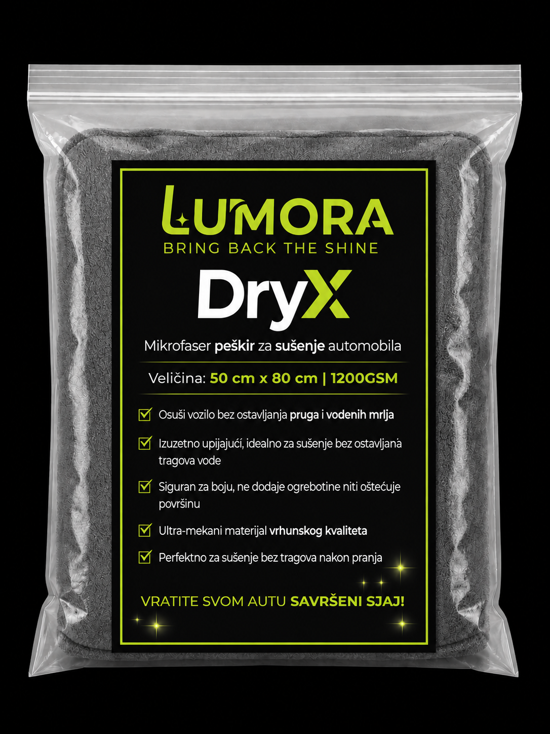 LUMORA DryX 1200 GSM – Premium Mikrofaser-Trockentuch